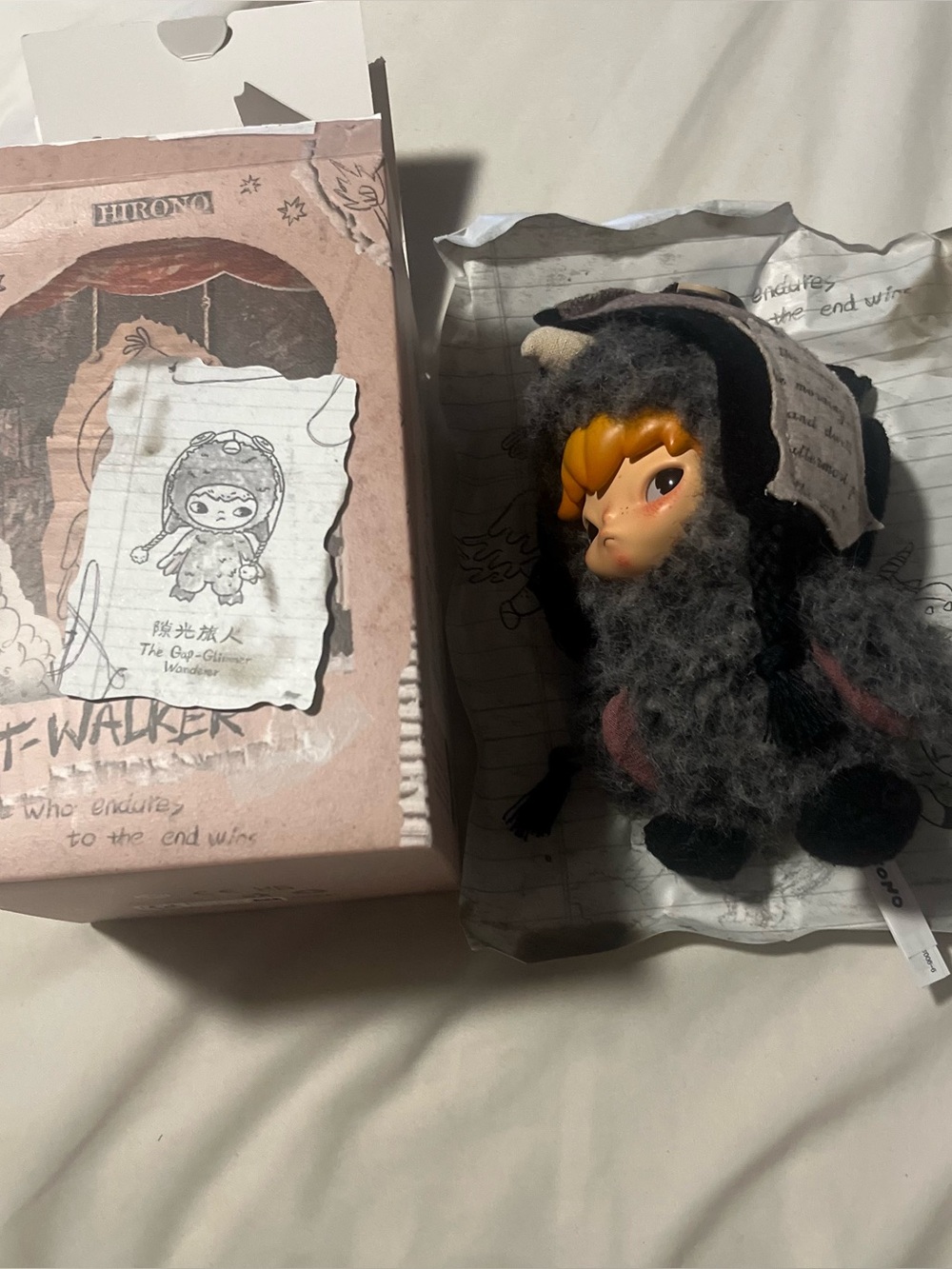 POP Mart Hirono Mist-Walker series plush doll pendant The Gap Glimmer Wanderer
